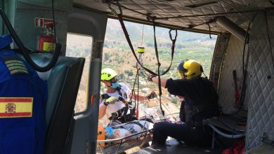 Photo of Evacuado en helicóptero un ciclista herido por una caída en Cañada Hermosa