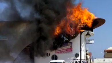 Photo of El helicóptero de Emergencias de Alcantarilla acude a apagar el incendio del Club Náutico de Lo Pagán