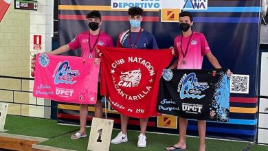 Photo of Pedro Tudela, del Club Natación Alcantarilla, campeón regional en 100 metros espalda
