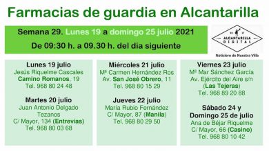Photo of Farmacias de guardia en Alcantarilla del lunes 19 al domingo 25 de julio