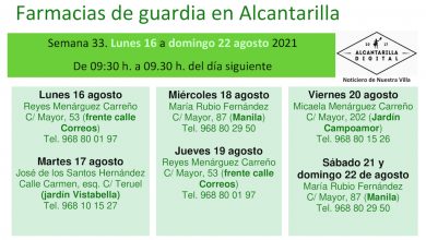 Photo of Farmacias de guardia en Alcantarilla del lunes 16 al domingo 22 de agosto