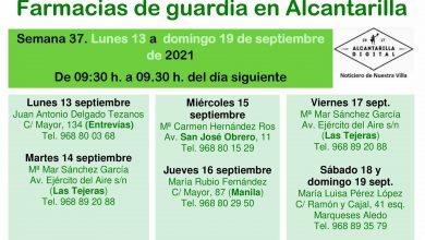 Photo of Farmacias de guardia en Alcantarilla del lunes 13 al domingo 19 de septiembre