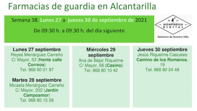Photo of Farmacias de guardia en Alcantarilla del lunes 27 al jueves 30 de septiembre