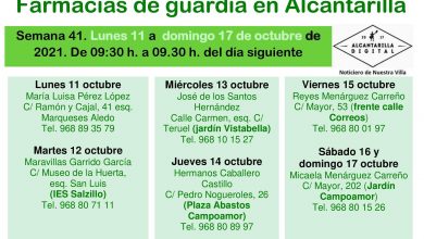 Photo of Farmacias de guardia en Alcantarilla del lunes 11 al domingo 17 de octubre