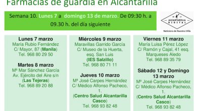 Photo of Farmacias de guardia en Alcantarilla del lunes 7 al domingo 13 de marzo