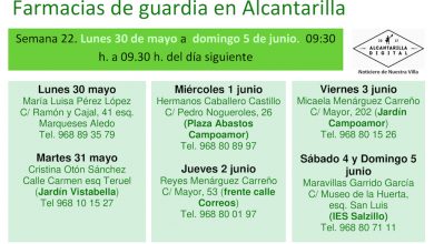 Photo of Farmacias de guardia en Alcantarilla del lunes 30 de mayo al domingo 5 de junio