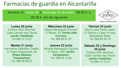 Photo of Farmacias de guardia en Alcantarilla del lunes 20 al domingo 26 de junio
