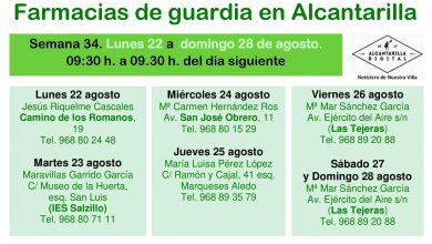Photo of Farmcias de guardia en Alcantarilla del lunes 22 al domingo 28 de agosto