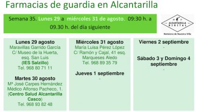 Photo of Farmacias de guardia en Alcantarilla del lunes 29 al miércoles 31 de mayo