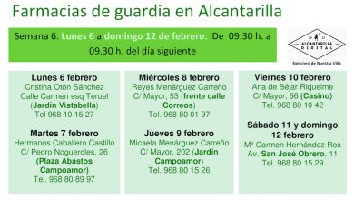 Photo of Farmacias de guardia en Alcantarilla del lunes 6 al domingo 12 de febrero