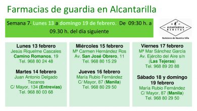 Photo of Farmacias de guardia en Alcantarilla del lunes 13 al domingo 19 de febrero