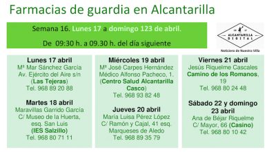 Photo of Farmacias de guardia en Alcantarilla del lunes 17 al domingo 23 de abril