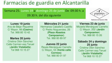Photo of Farmacias de guardia en Alcantarilla del lunes 19 al domingo 25 de junio