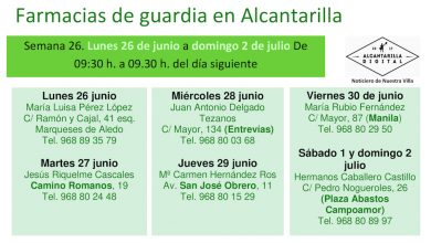 Photo of Farmacias de guardia en Alcantarilla del lunes 26 de junio al domingo 2 de julio