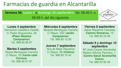 Photo of Farmacias de guardia en Alcantarilla del lunes 4 al domingo 10 de septiembre