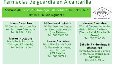 Photo of Farmacias de guardia en Alcantarilla, del lunes 2 al domingo 8 de octubre