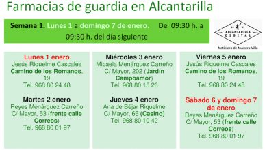 Photo of Farmacias de guardia en Alcantarilla del lunes 1 al domingo 7 de enero