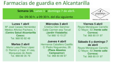 Photo of Farmacias de guardia en Alcantarilla del lunes 1 al domingo 7 de abril