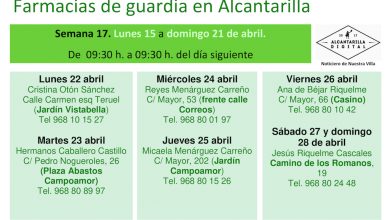 Photo of Farmacias de guardia en Alcantarilla del lunes 23 al domingo 28 de abril