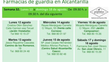 Photo of Farmacias de guardia en Alcantarilla del lunes 12 al domingo 18 de agosto