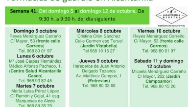 Photo of Farmacias de guardia en Alcantarilla del domingo 5 al domingo 12 de octubre