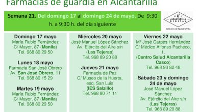 Photo of Farmacias de guardia en Alcantarilla del domingo 17 al domingo 24 de mayo